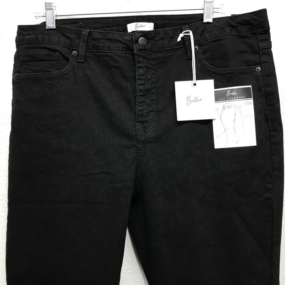 Billie Skinny Jeans Womens 16 Black Fit Solution High Rise Tummy Control Stretch - Picture 2 of 15